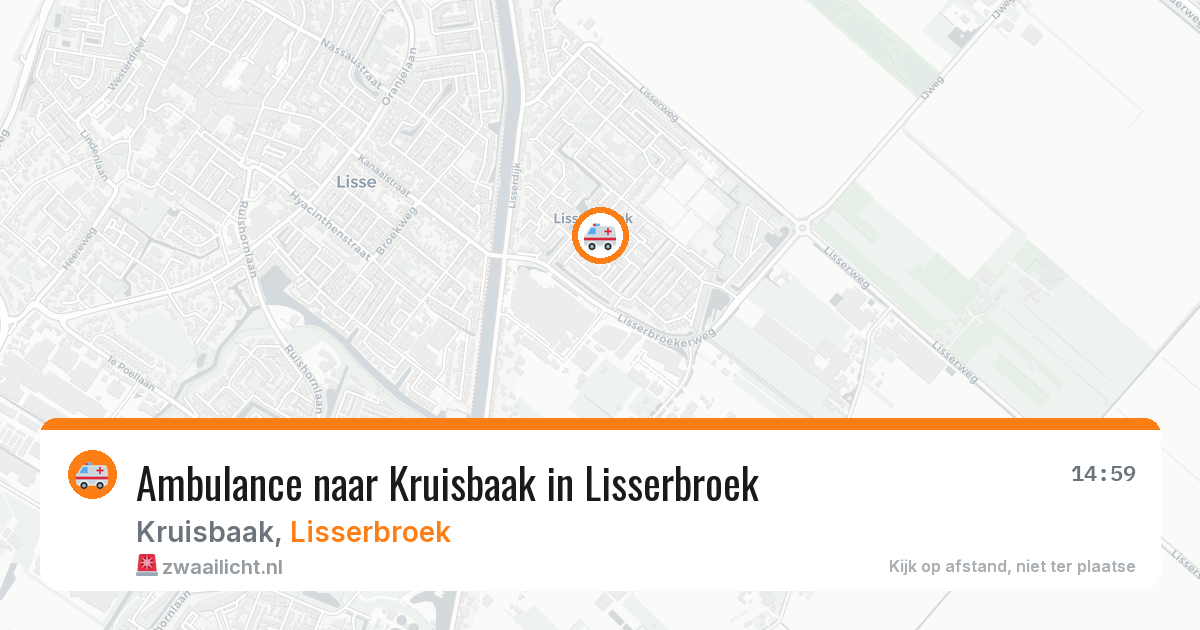 Ambulance naar Kruisbaak in Lisserbroek — 3 aug 2026