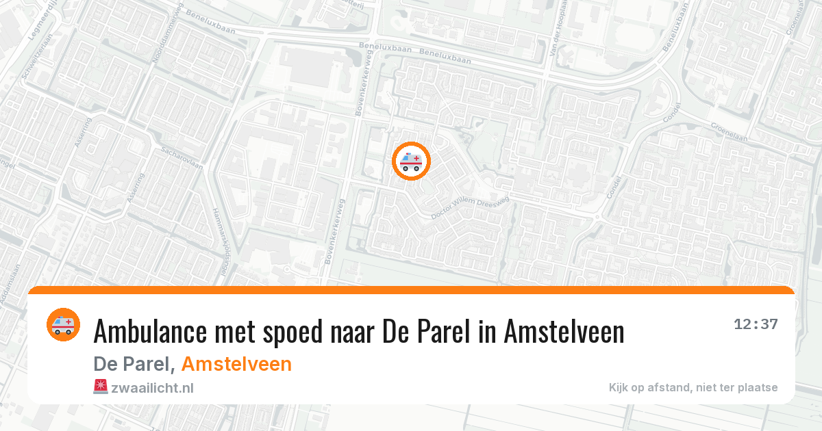 Ambulance met spoed naar De Parel in Amstelveen — 4 aug 2026