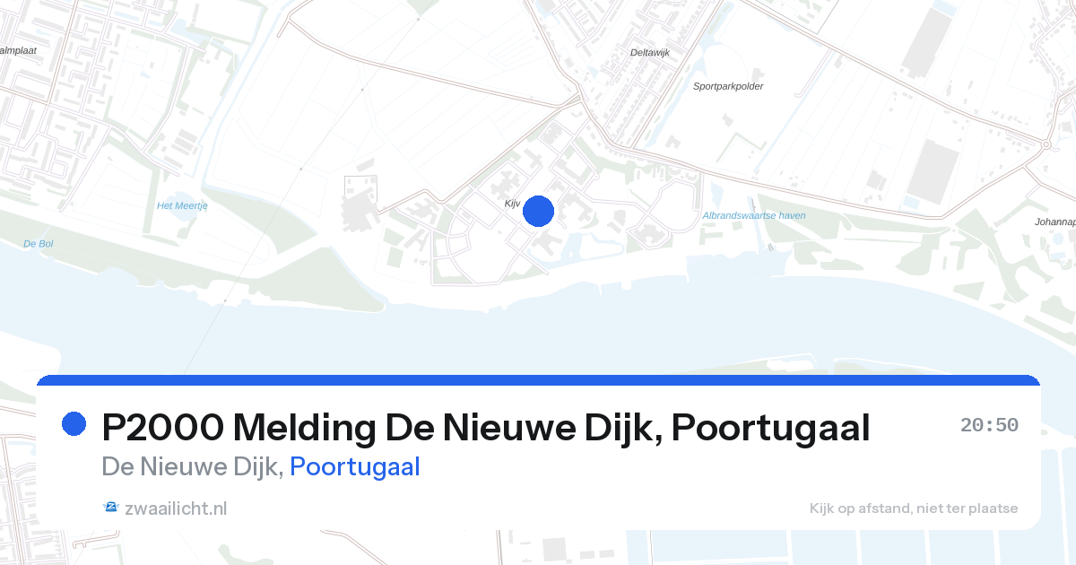 P2000 Melding De Nieuwe Dijk, Poortugaal — 27 aug 2026