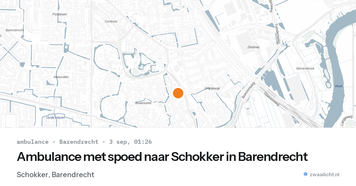 Ambulance met spoed naar Schokker in Barendrecht — 2 sep 2026