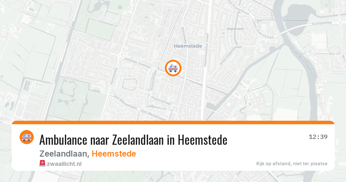 Ambulance naar Zeelandlaan in Heemstede — 10 aug 2026