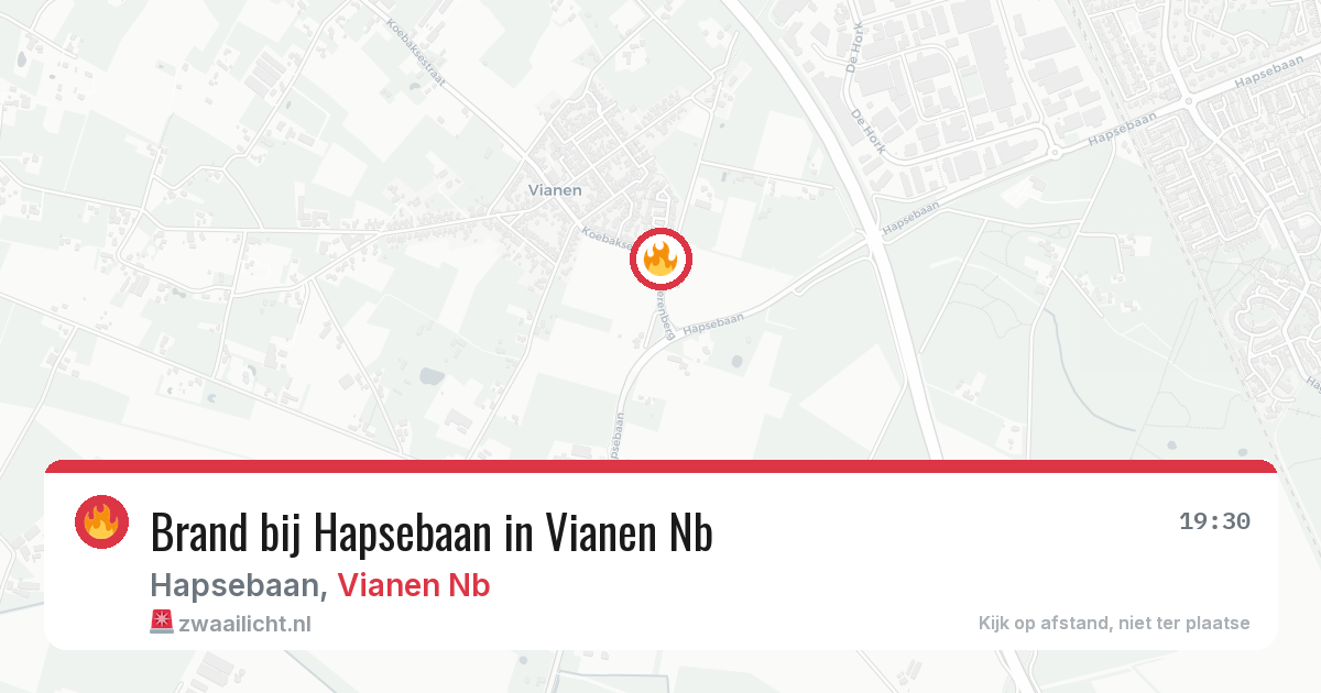 Brand bij Hapsebaan in Vianen Nb — 25 jul 2026