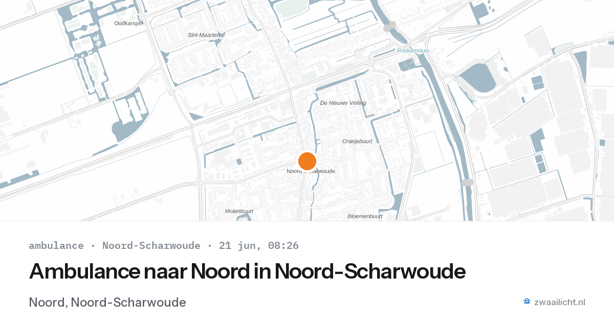 Ambulance naar Noord in Noord-Scharwoude — 21 jun 2026