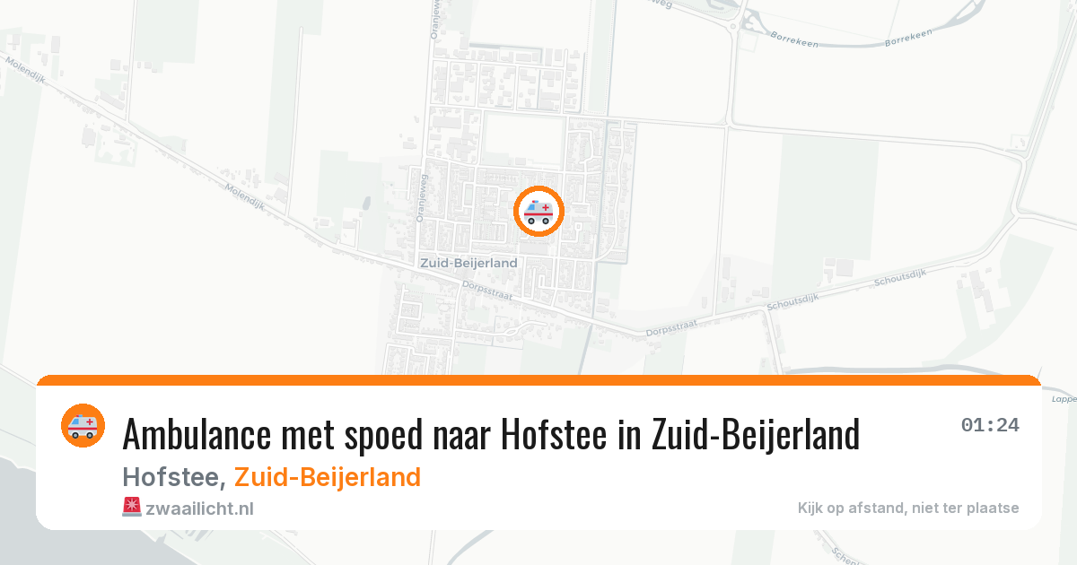 Ambulance met spoed naar Hofstee in Zuid-Beijerland — 24 apr 2026