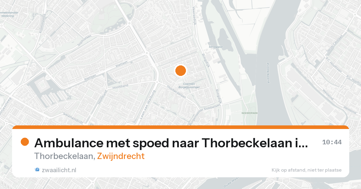 Ambulance met spoed naar Thorbeckelaan in Zwijndrecht — 19 aug 2026