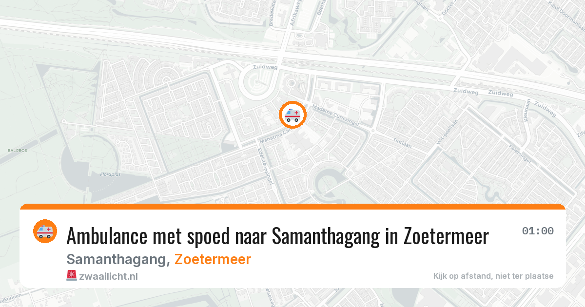 Ambulance met spoed naar Samanthagang in Zoetermeer — 31 jul 2026