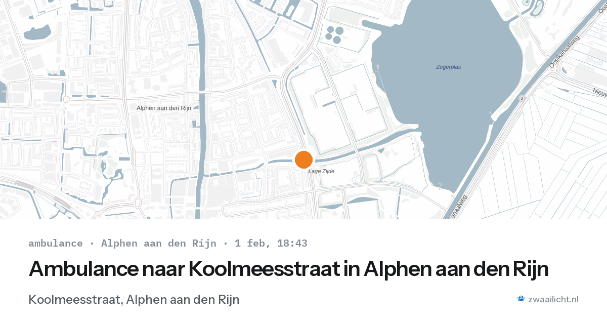 Ambulance naar Koolmeesstraat in Alphen aan den Rijn — 1 feb 2026