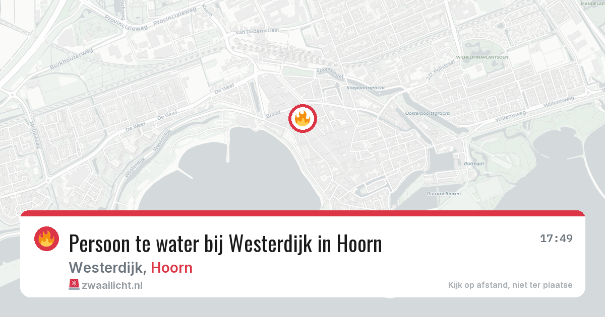 Persoon te water bij Westerdijk in Hoorn — 28 jun 2026