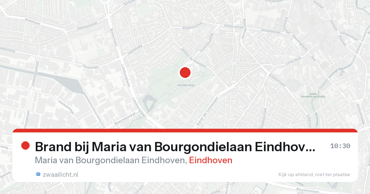 Brand bij Maria van Bourgondielaan Eindhoven in Eindhoven — 17 aug 2026