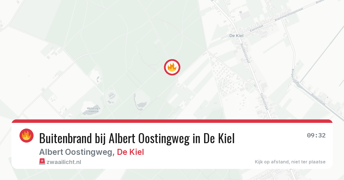 Buitenbrand bij Albert Oostingweg in De Kiel — 8 aug 2026