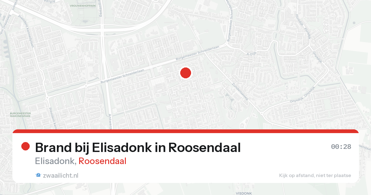 Brand bij Elisadonk in Roosendaal — 22 aug 2026