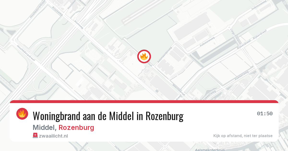 Woningbrand aan de Middel in Rozenburg — 9 apr 2026