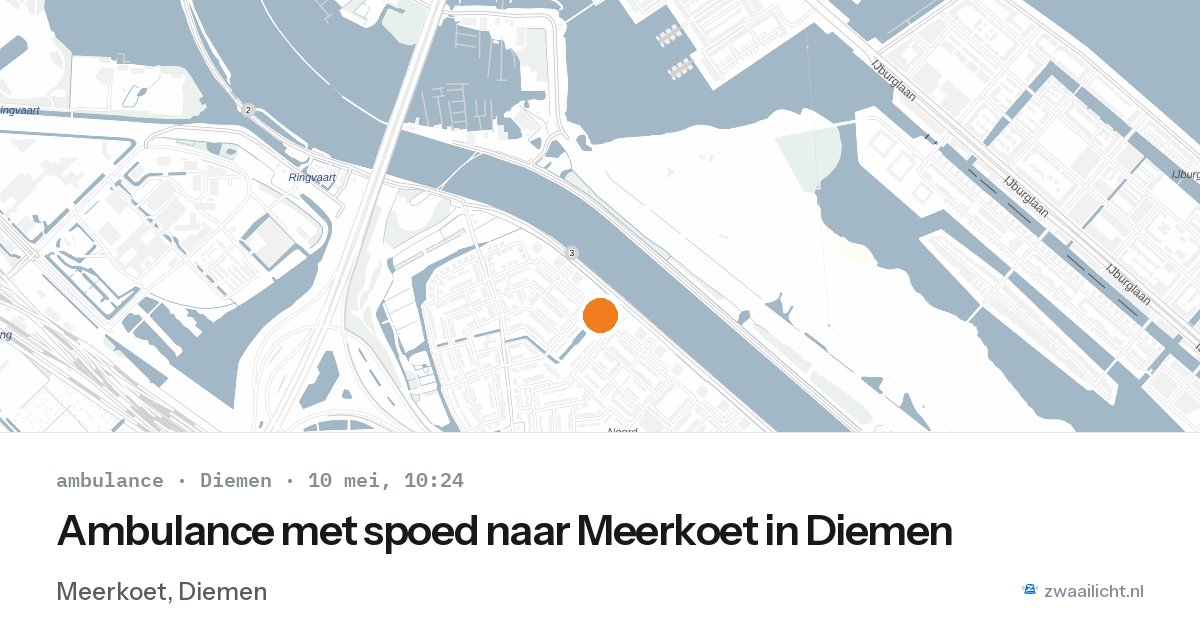 Ambulance met spoed naar Meerkoet in Diemen — 10 mei 2026