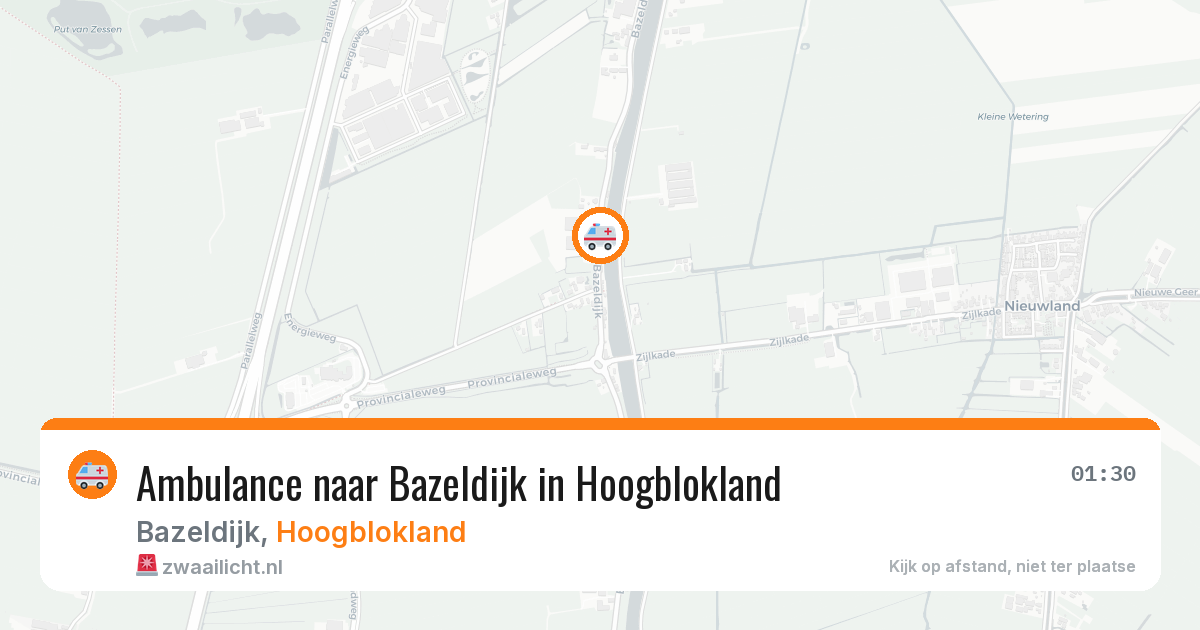 Ambulance naar Bazeldijk in Hoogblokland — 30 jan 2026