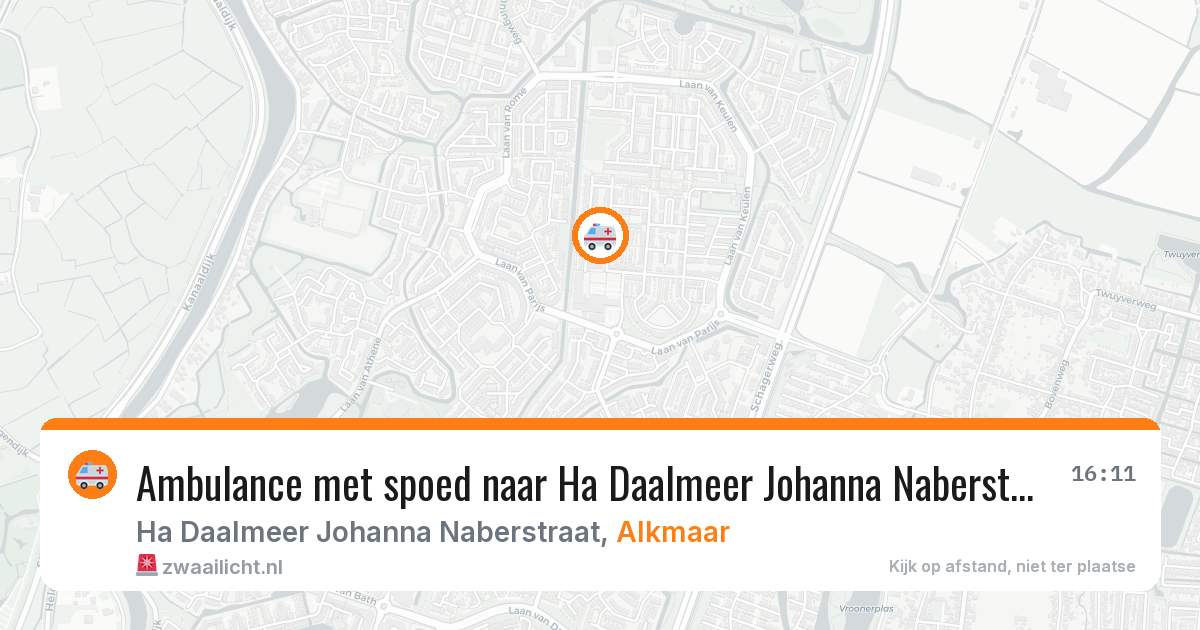 Ambulance met spoed naar Ha Daalmeer Johanna Naberstraat in Alkmaar — 9 feb 2026
