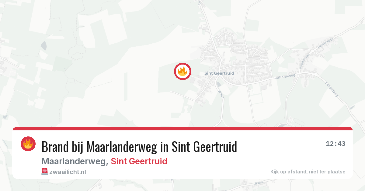 Brand bij Maarlanderweg in Sint Geertruid — 6 aug 2026