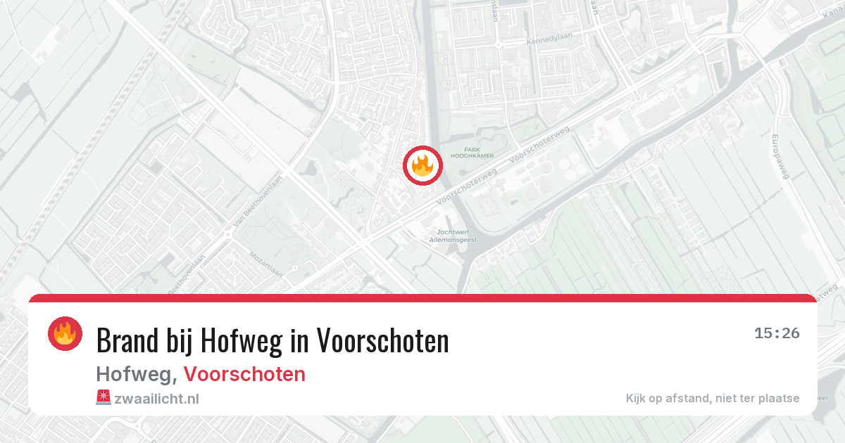 Brand bij Hofweg in Voorschoten — 21 jun 2026