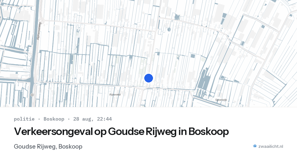 Verkeersongeval op Goudse Rijweg in Boskoop — 28 aug 2026
