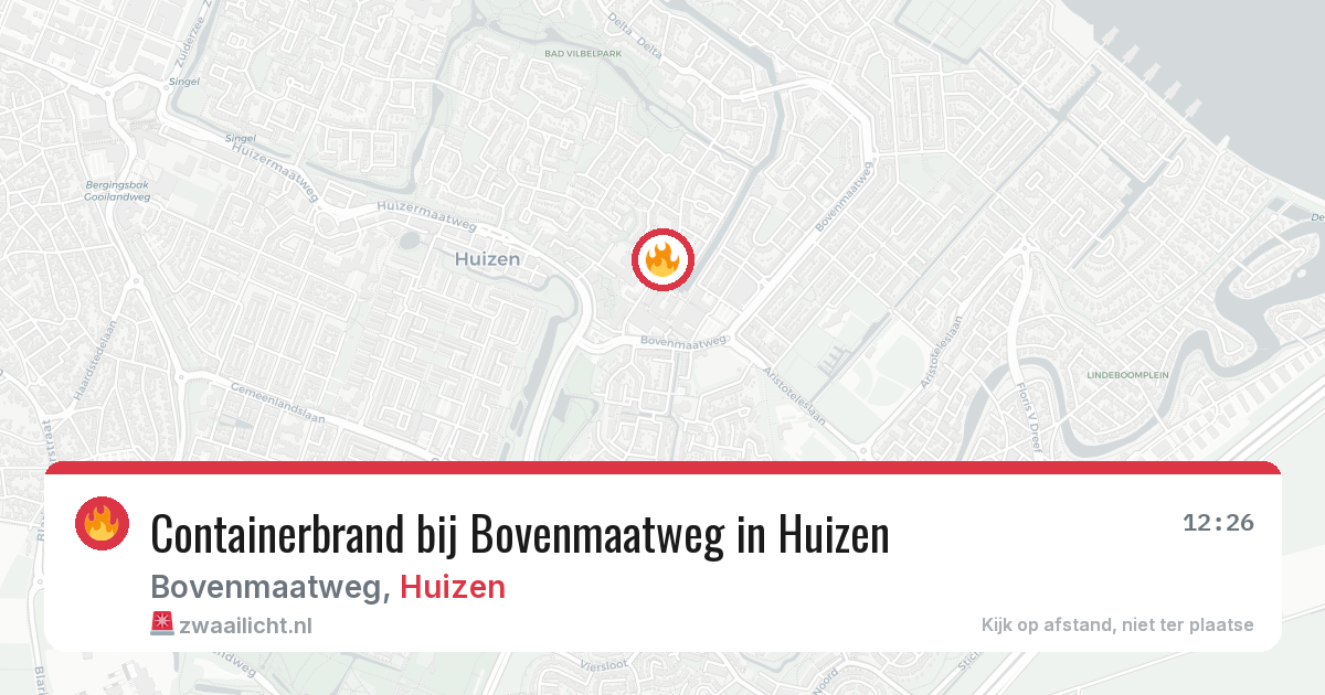 Containerbrand bij Bovenmaatweg in Huizen — 19 mrt 2026