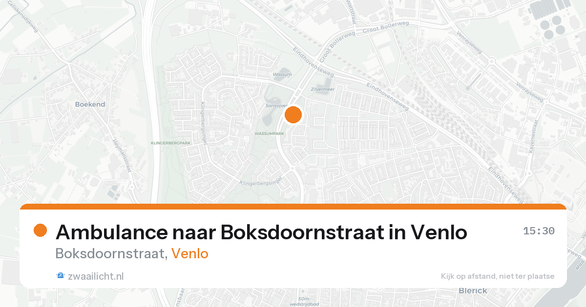 Ambulance naar Boksdoornstraat in Venlo — 23 aug 2026