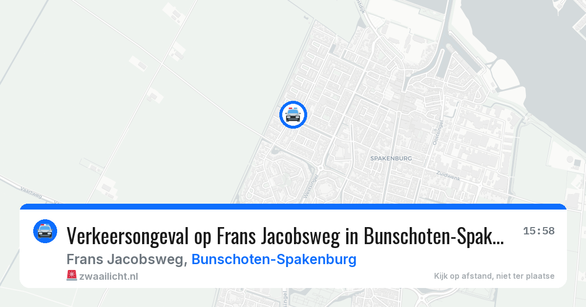 Verkeersongeval op Frans Jacobsweg in Bunschoten-Spakenburg — 16 jul 2026