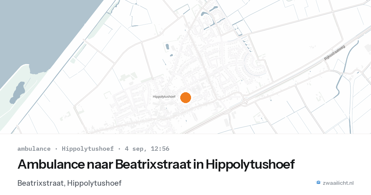 Ambulance naar Beatrixstraat in Hippolytushoef — 4 sep 2026