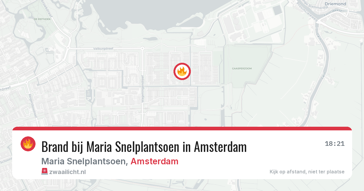 Brand bij Maria Snelplantsoen in Amsterdam — 11 jul 2026
