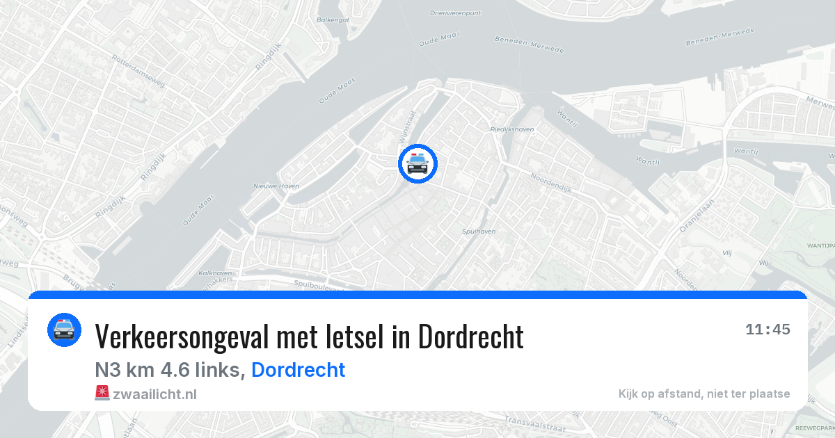 Verkeersongeval met letsel in Dordrecht — 19 mrt 2026