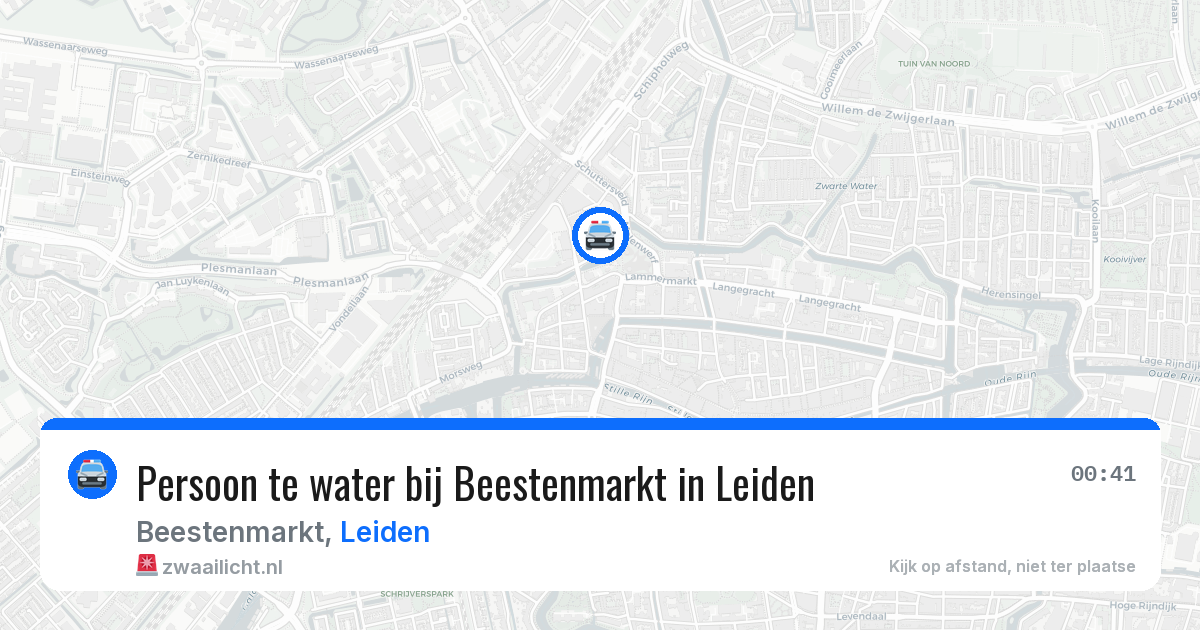 Persoon te water bij Beestenmarkt in Leiden — 13 aug 2026