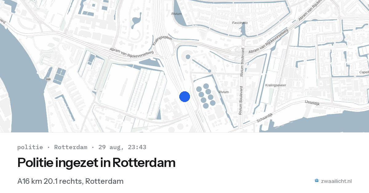 Politie ingezet in Rotterdam — 29 aug 2026 | 🚨 Zwaailicht.nl