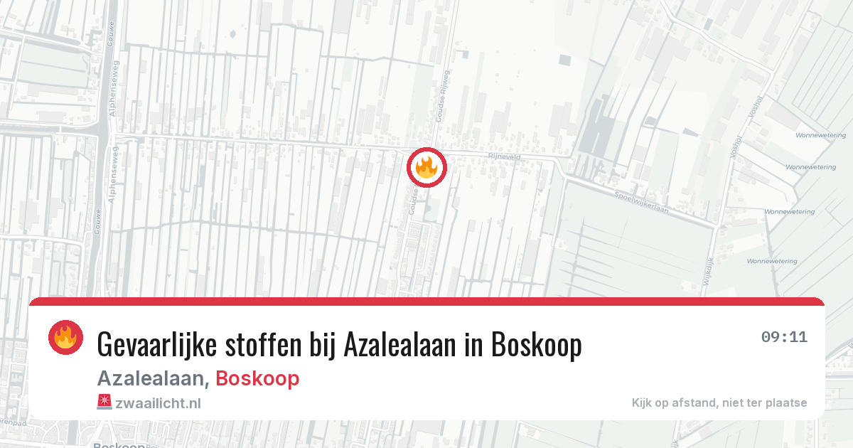 Gevaarlijke stoffen bij Azalealaan in Boskoop — 4 jun 2026