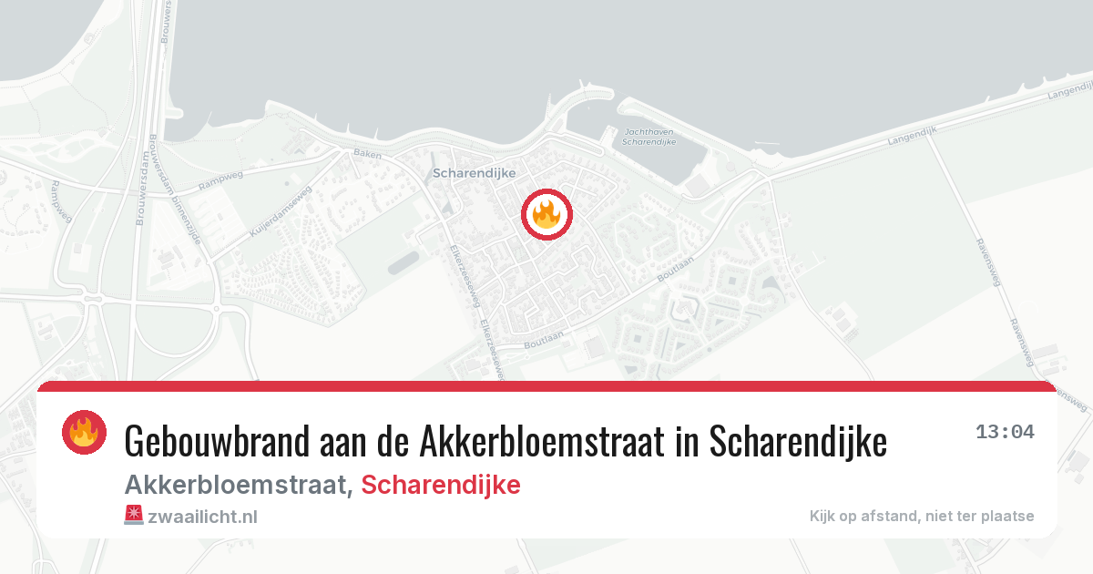 Gebouwbrand aan de Akkerbloemstraat in Scharendijke — 20 feb 2026