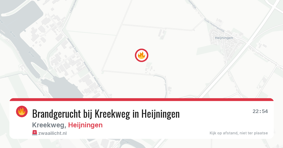 Brandgerucht bij Kreekweg in Heijningen — 24 mrt 2026