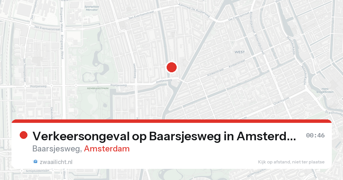 Verkeersongeval op Baarsjesweg in Amsterdam — 15 aug 2026