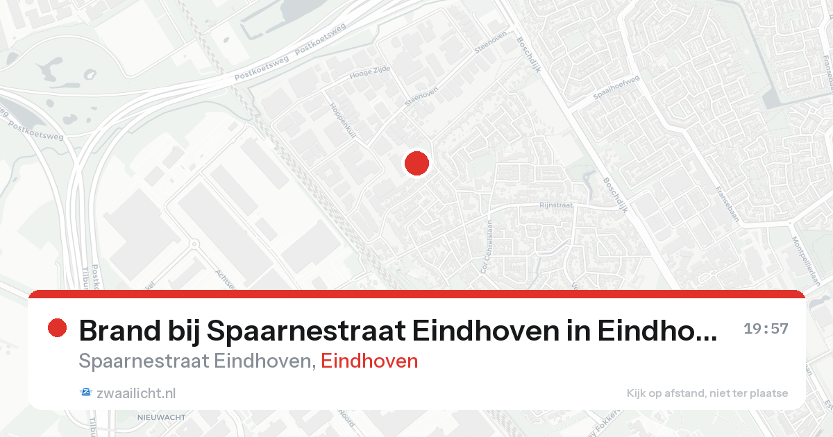 Brand bij Spaarnestraat Eindhoven in Eindhoven — 24 aug 2026