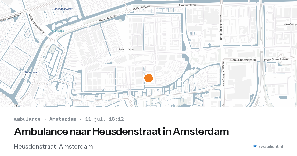 Ambulance naar Heusdenstraat in Amsterdam — 11 jul 2026