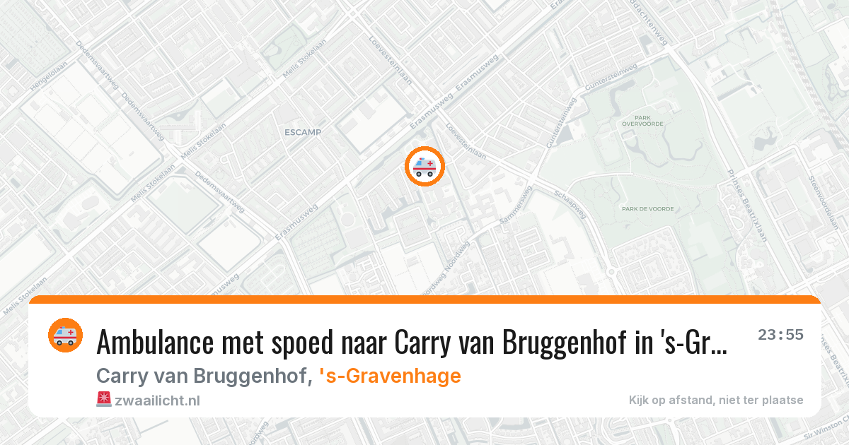 Ambulance met spoed naar Carry van Bruggenhof in 's-Gravenhage — 3 aug 2026