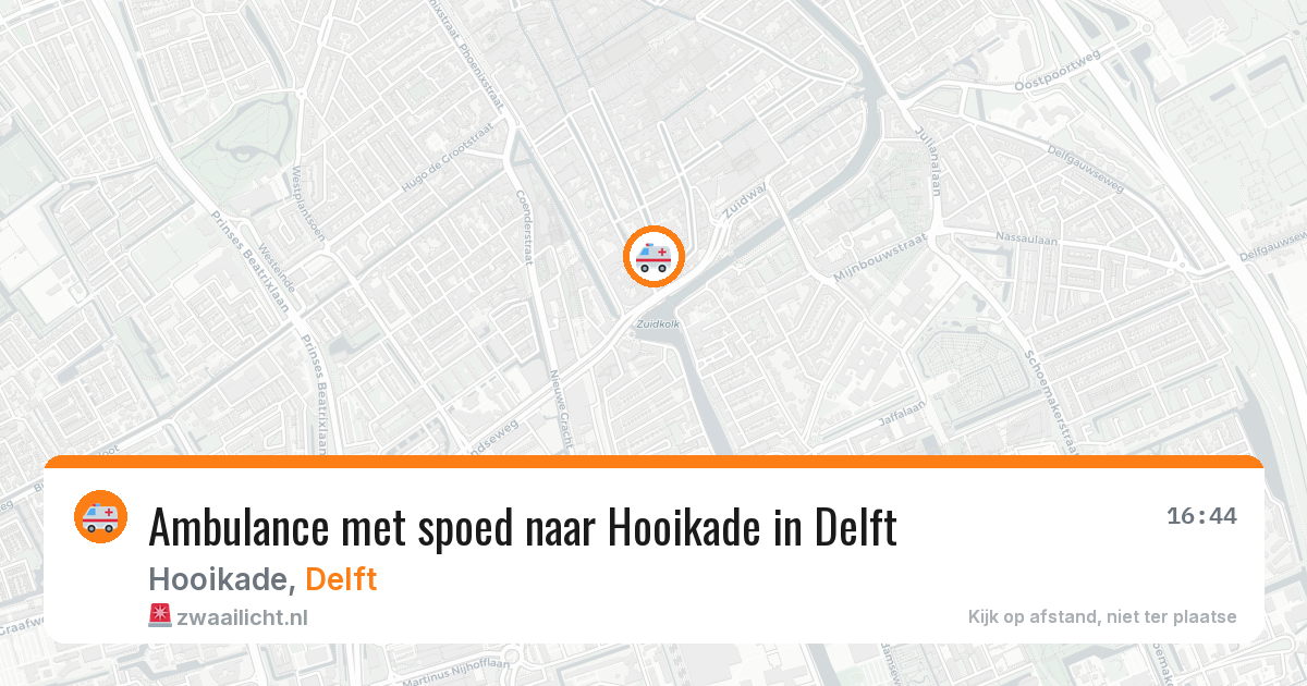 Ambulance met spoed naar Hooikade in Delft — 15 jul 2026