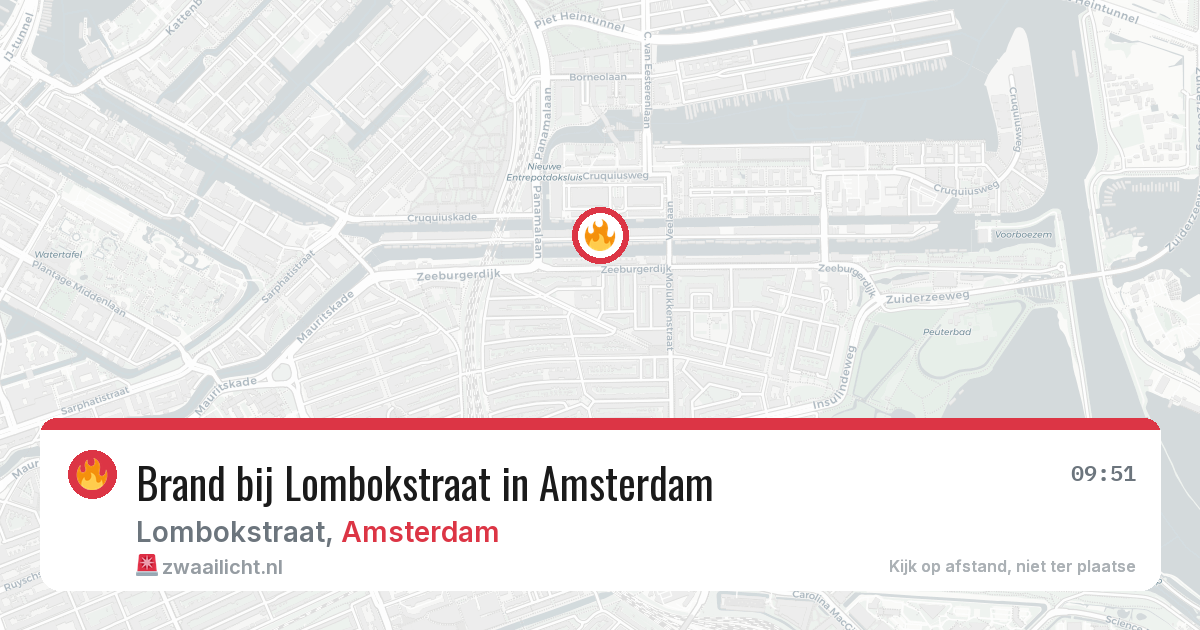 Brand bij Lombokstraat in Amsterdam — 30 jul 2026