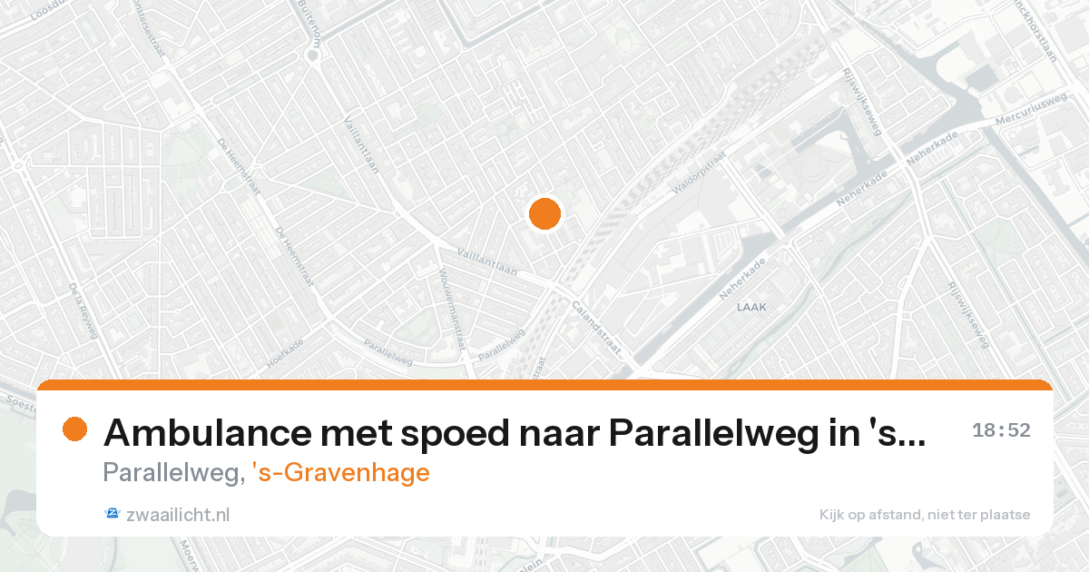 Ambulance met spoed naar Parallelweg in 's-Gravenhage — 17 aug 2026
