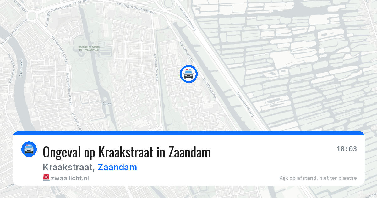 Ongeval op Kraakstraat in Zaandam — 22 jun 2026
