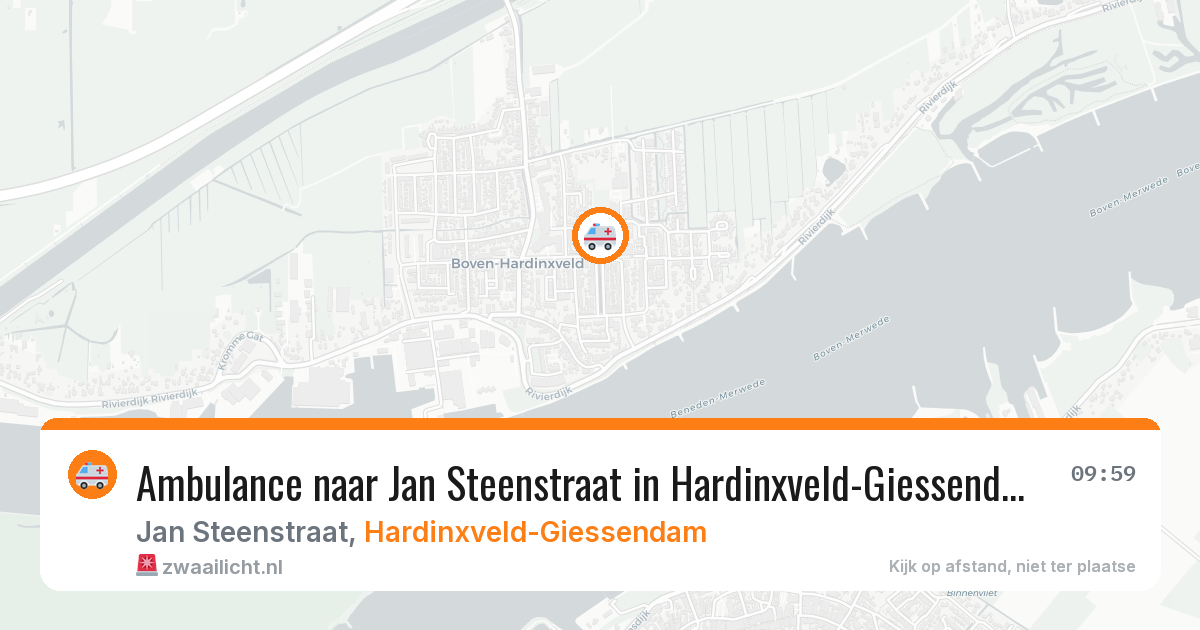 Ambulance naar Jan Steenstraat in Hardinxveld-Giessendam — 12 jul 2026