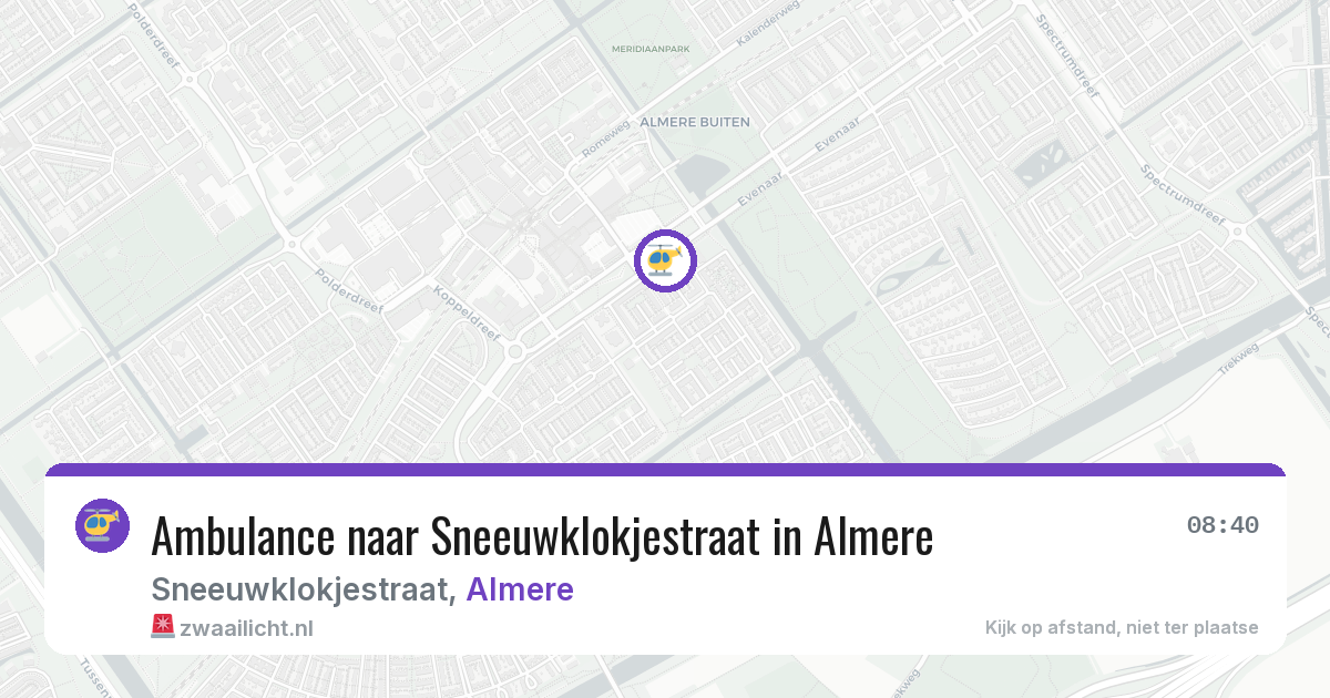 Ambulance naar Sneeuwklokjestraat in Almere — 2 aug 2026