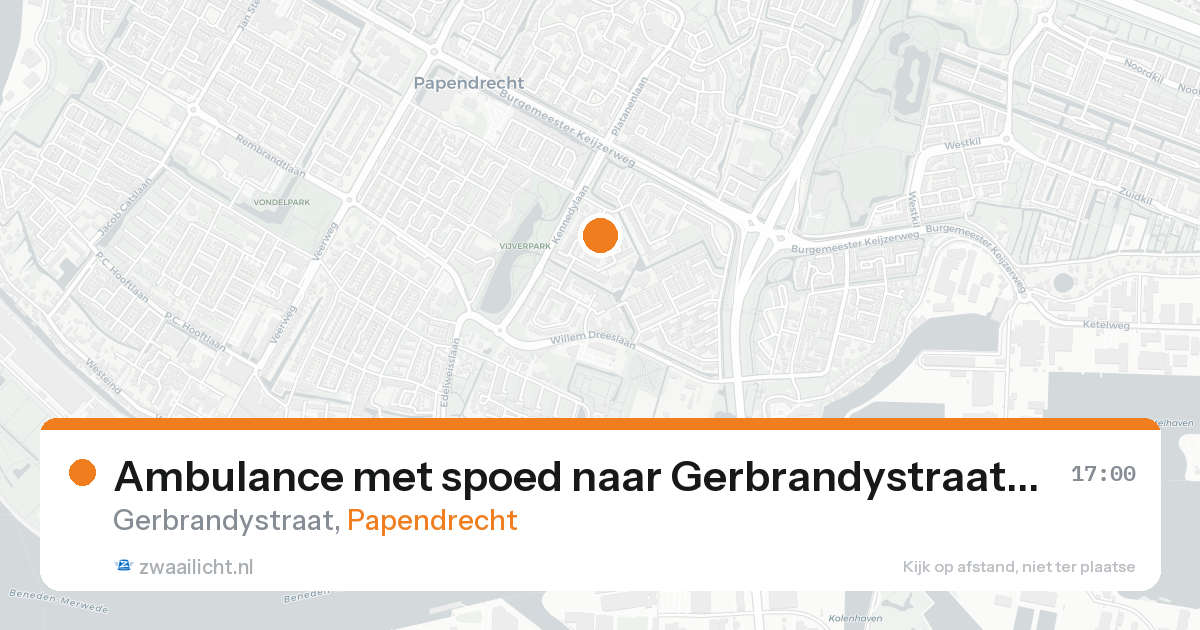 Ambulance met spoed naar Gerbrandystraat in Papendrecht — 17 aug 2026