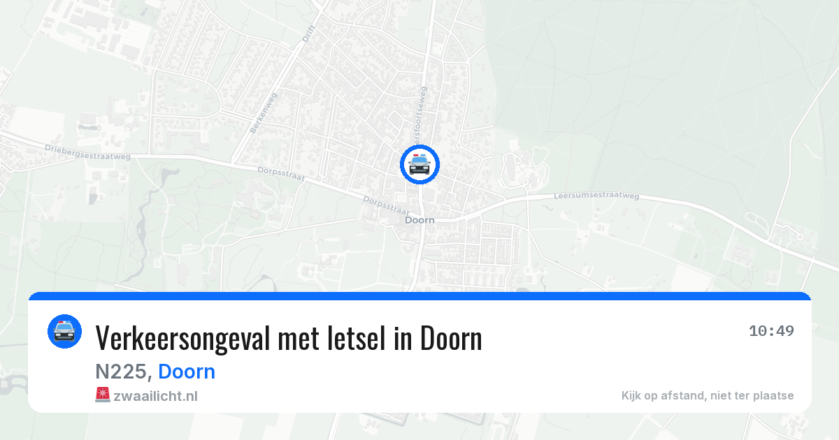 Verkeersongeval met letsel in Doorn — 10 jul 2026