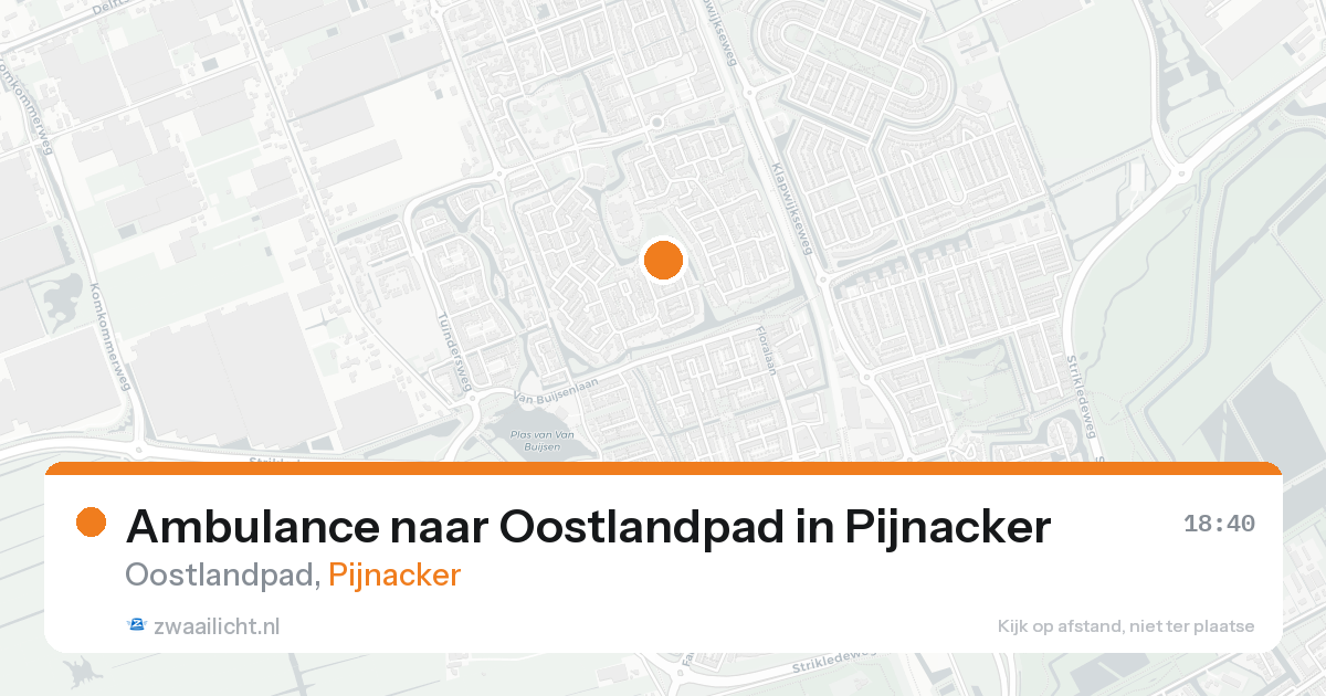 Ambulance naar Oostlandpad in Pijnacker — 24 aug 2026