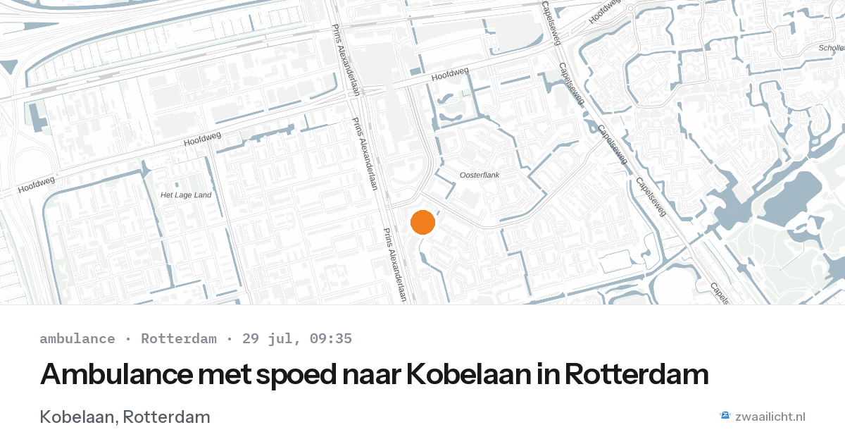 Ambulance met spoed naar Kobelaan in Rotterdam — 29 jul 2026