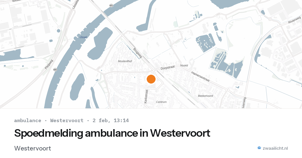 Spoedmelding ambulance in Westervoort — 2 feb 2026