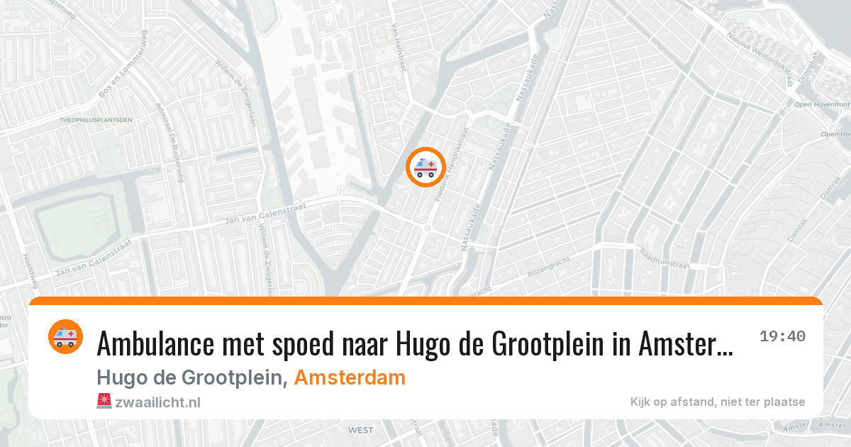 Ambulance met spoed naar Hugo de Grootplein in Amsterdam — 12 mei 2026