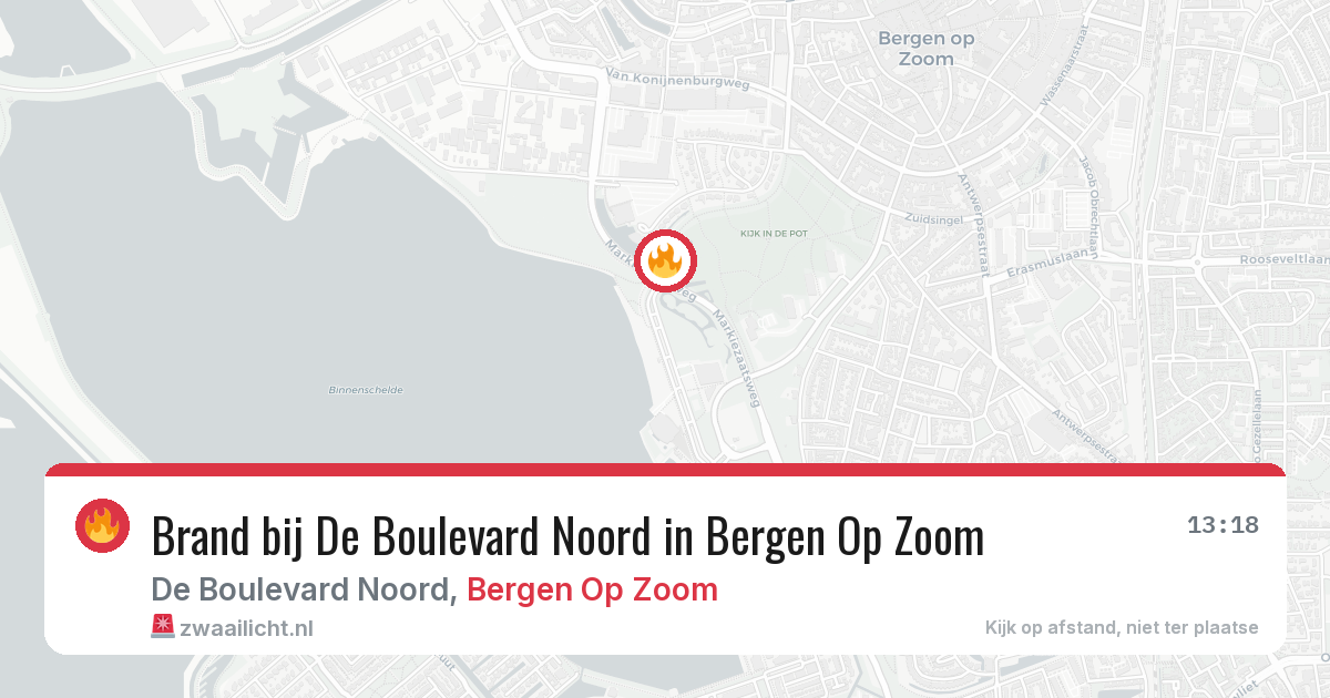 Brand bij De Boulevard Noord in Bergen Op Zoom — 25 mei 2026